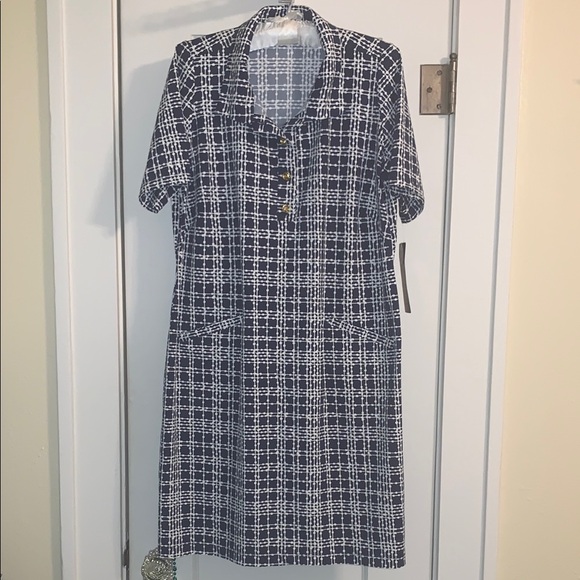 Katherine Way Dresses & Skirts - Kathryn Way NWT Dress, Button Neckline, Pockets, Stretch, Golf, Vacation, Resort